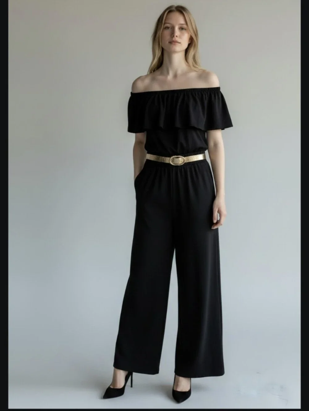 BANANA REPUBLIC! LUXE BLACK ONE PIECE RUFFLED BODICE JUMPSUIT, ONESIE! SZ 6